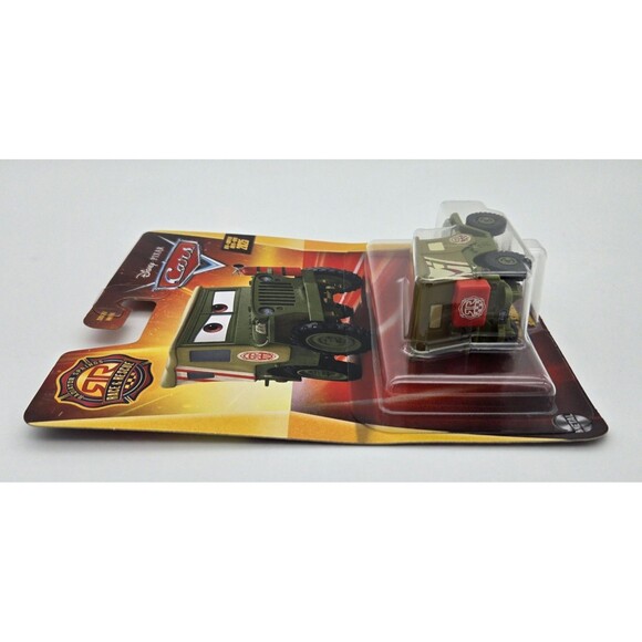 Disney Pixar Cars Race & Rescue SARGE 1:55 Green Military Jeep Metal 2025 New - Picture 5 of 6